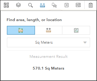 Use the measure tool to find a location, or measure an area or length.